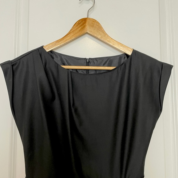 Business Casual Black Drape Dress Size S - Picture 3 of 14